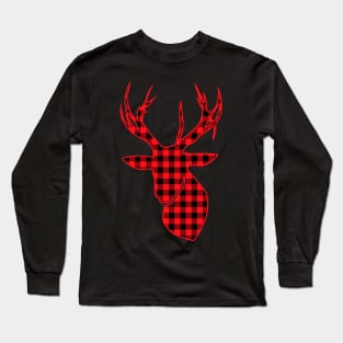 Reindeer Red Head Silhouette for a Reindeer Lover Long Sleeve T-Shirt